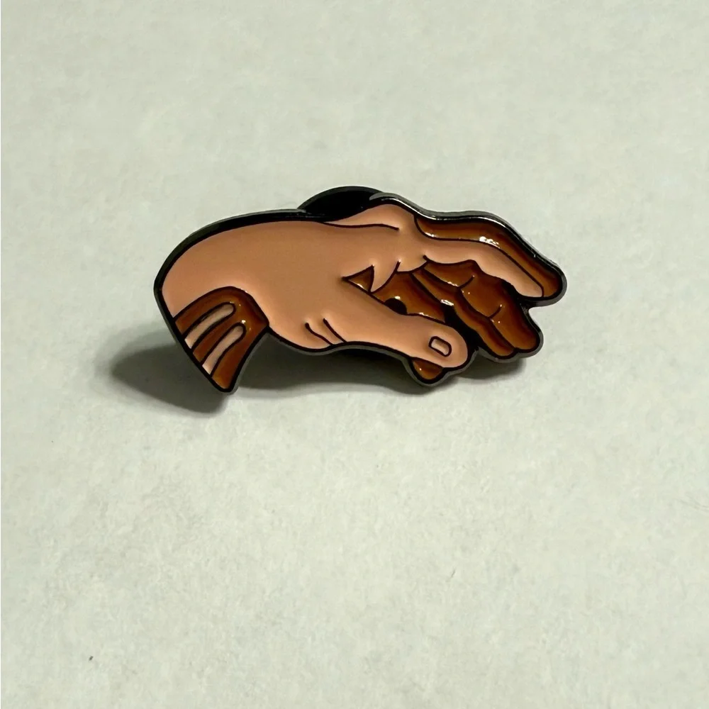 Women’s Jewelry Lucky Angel Hand Design Enamel Pin Brooch- Pink, Brown,& Black